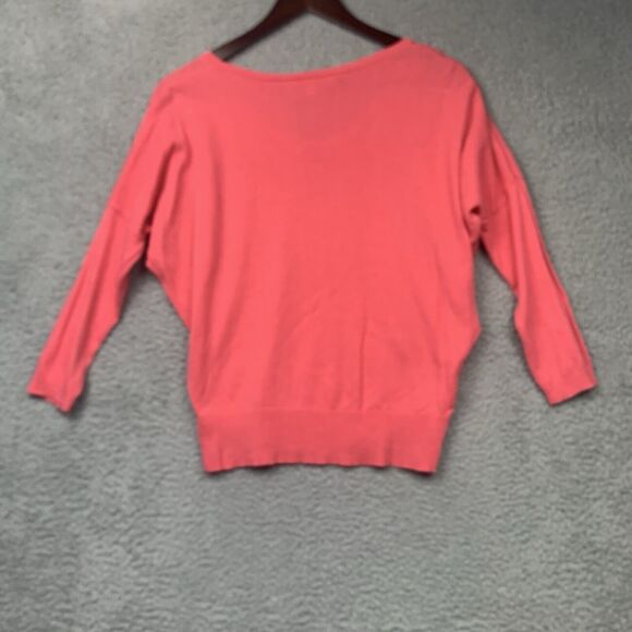 Loft Sweater Womens M Pink 3/4 Sleeve Wool Blend Sweater Soft Cozy - Picture 5 of 8